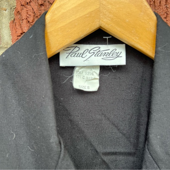 Paul Stanley Black Sleeveless Lapel Button Down Midi Dress - Picture 3 of 3